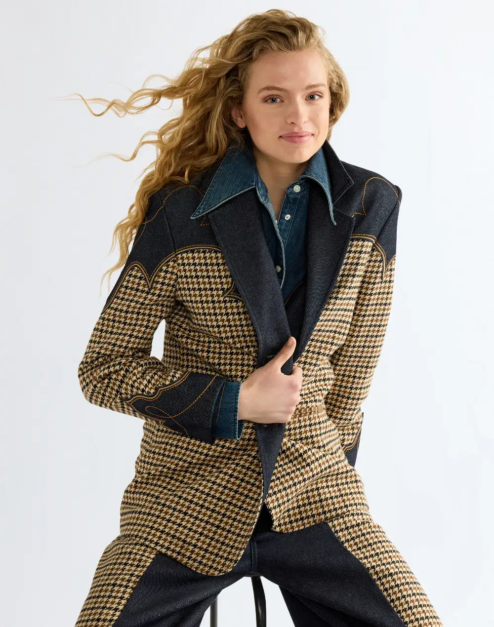 בלייזר בדוגמת Houndstooth – תמונה 5