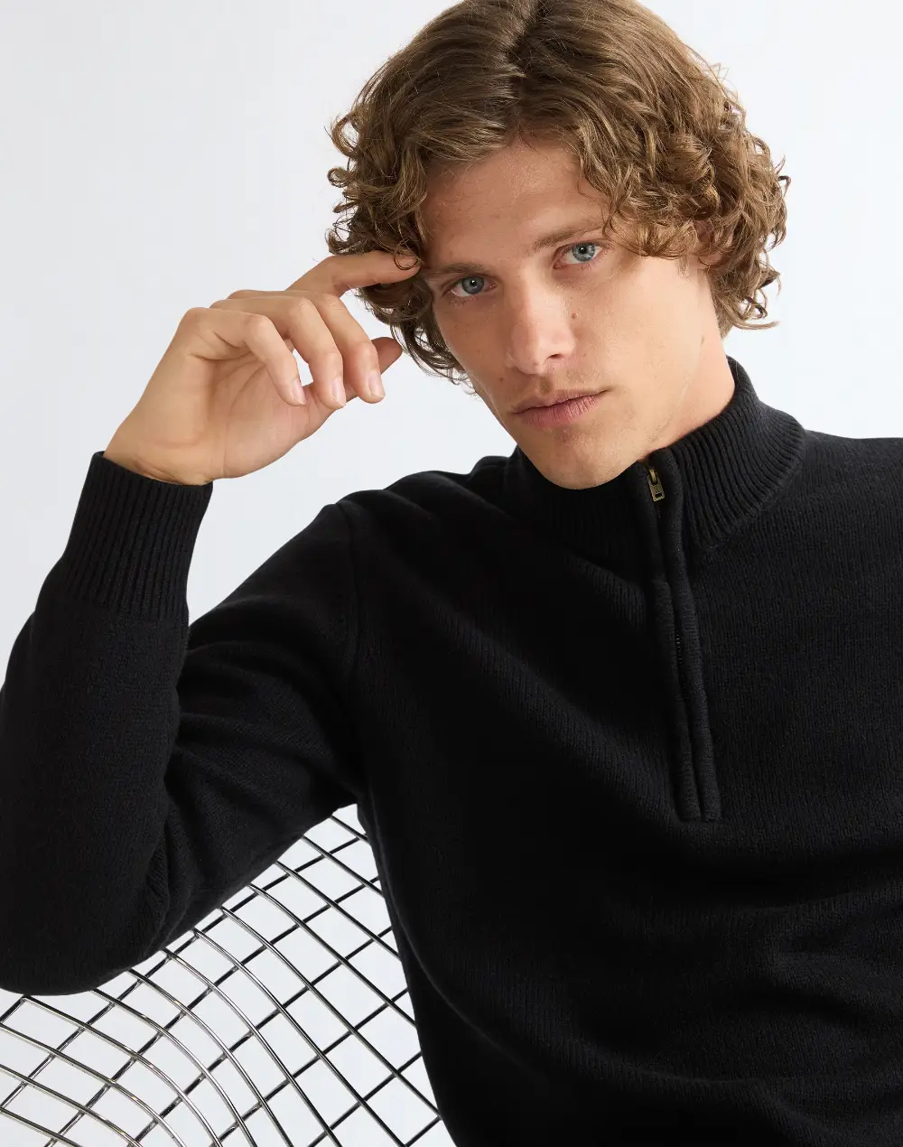 סוודר סרוג Quarter Zip – תמונה 4