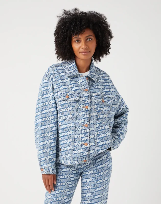 ג’קט ג’ינס עם לוגו WRANGLER