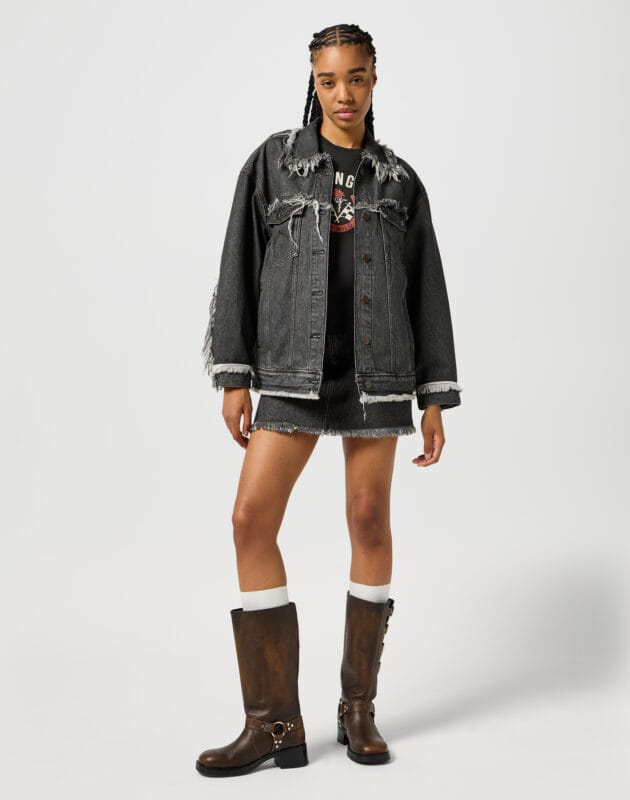 ג’קט ג’ינס בצבע אפור