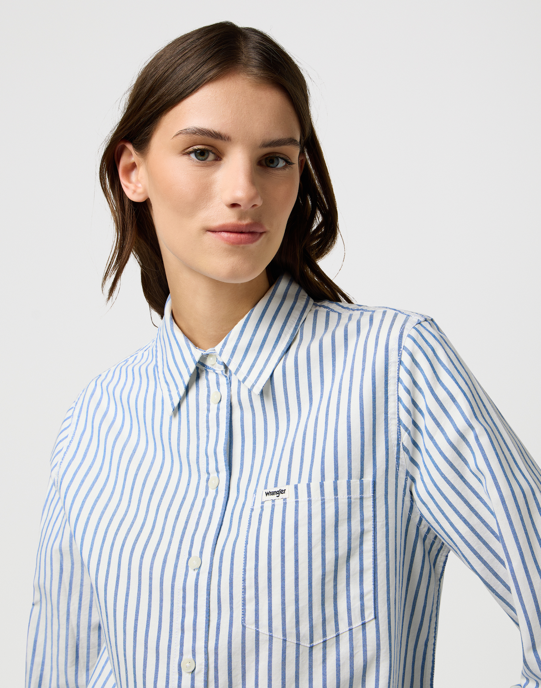 חולצת פסים מכופתרת בגזרה קלאסית – תמונה 4