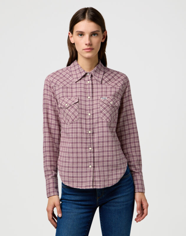 חולצת משבצות מכופתרת ארוכה