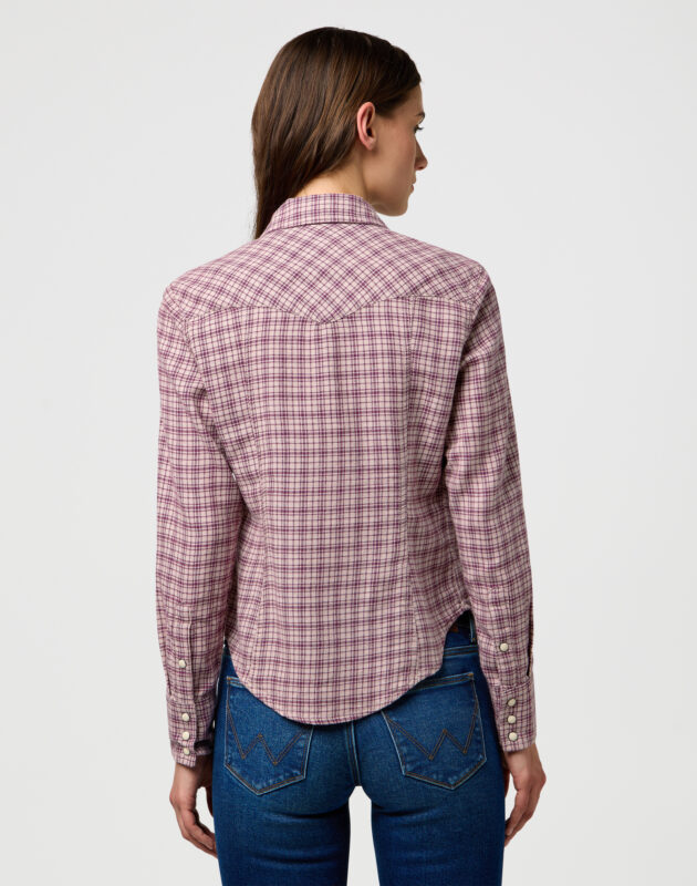 חולצת משבצות מכופתרת ארוכה