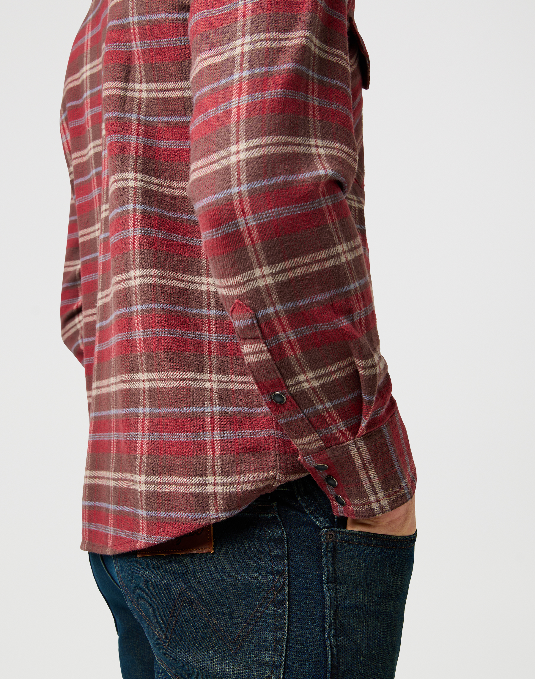 חולצה משובצת מכופתרת ארוכה – תמונה 5