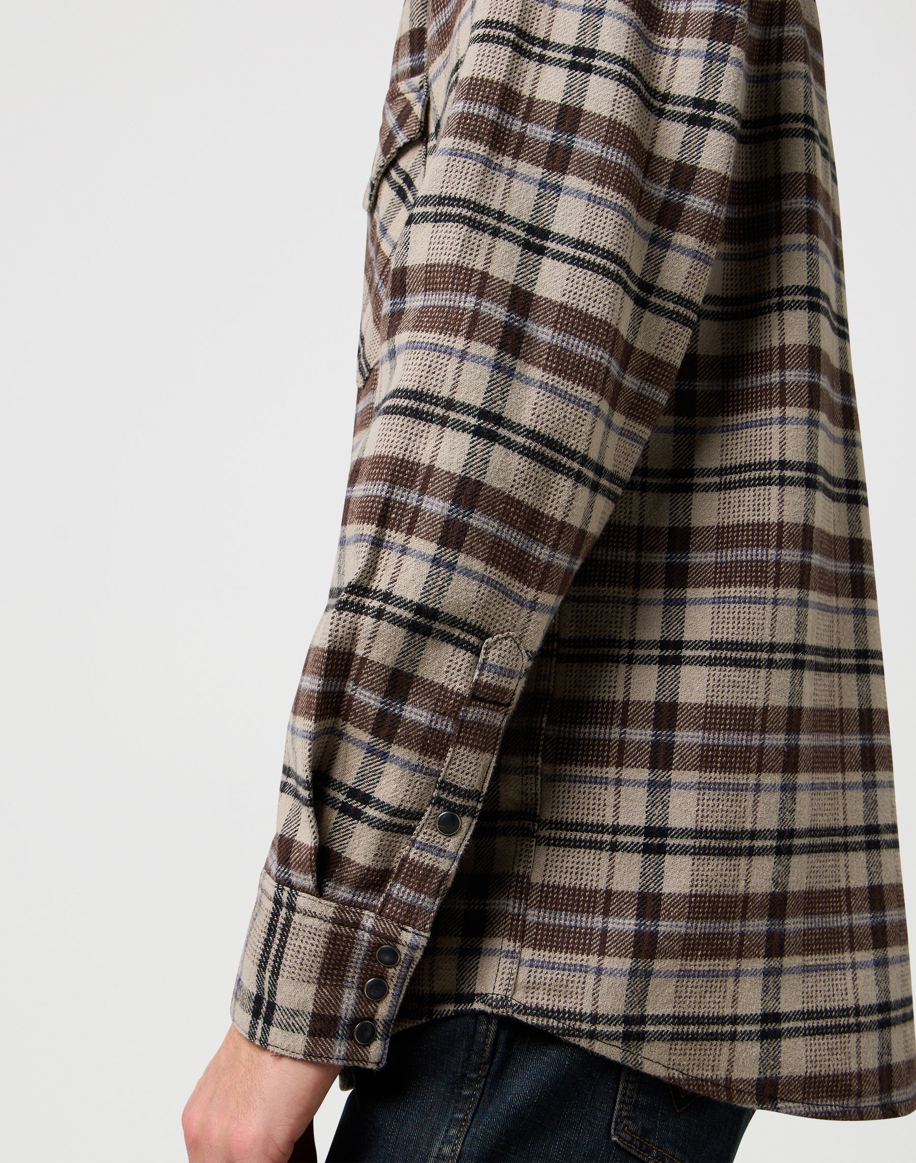 חולצה משובצת מכופתרת ארוכה – תמונה 5