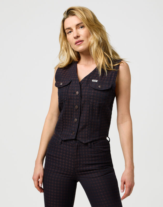 וסט משובץ בגזרת Regular