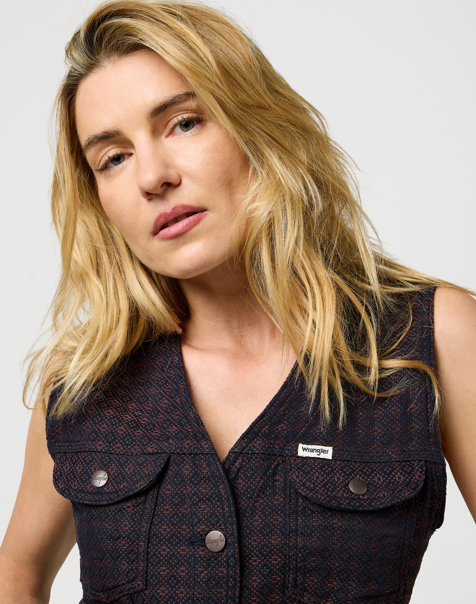 וסט משובץ בגזרת Regular – תמונה 4