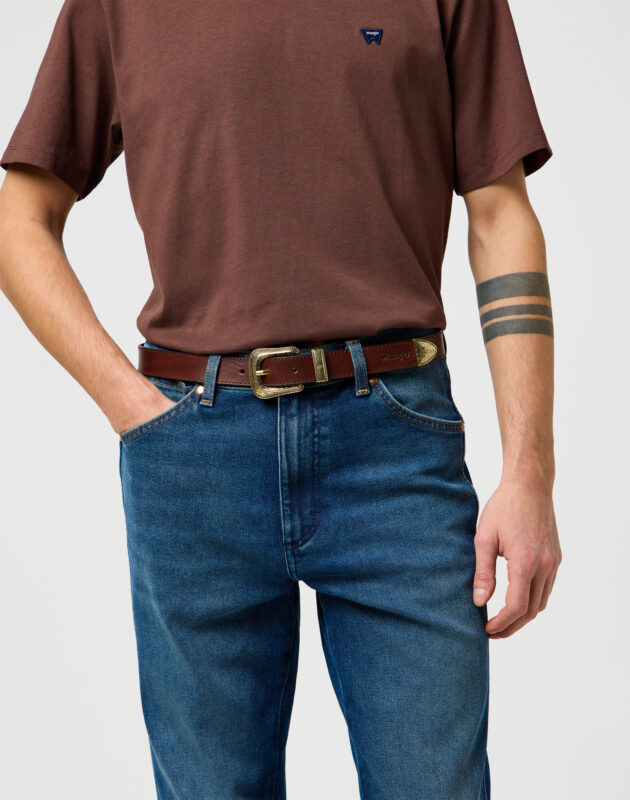 חגורת עור חומה